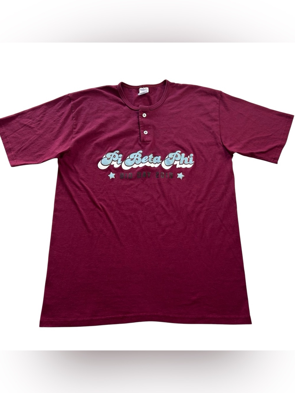 Pi Beta Phi Sorority Bid Day 2019 Baseball Jersey Style Shirt Adult Size L Red